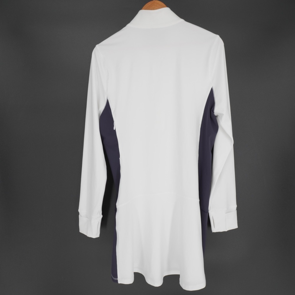Greyson Hera Golf Dress Womens L White Black Long Sleeve Athleisure 1/4 Zip - Picture 3 of 14